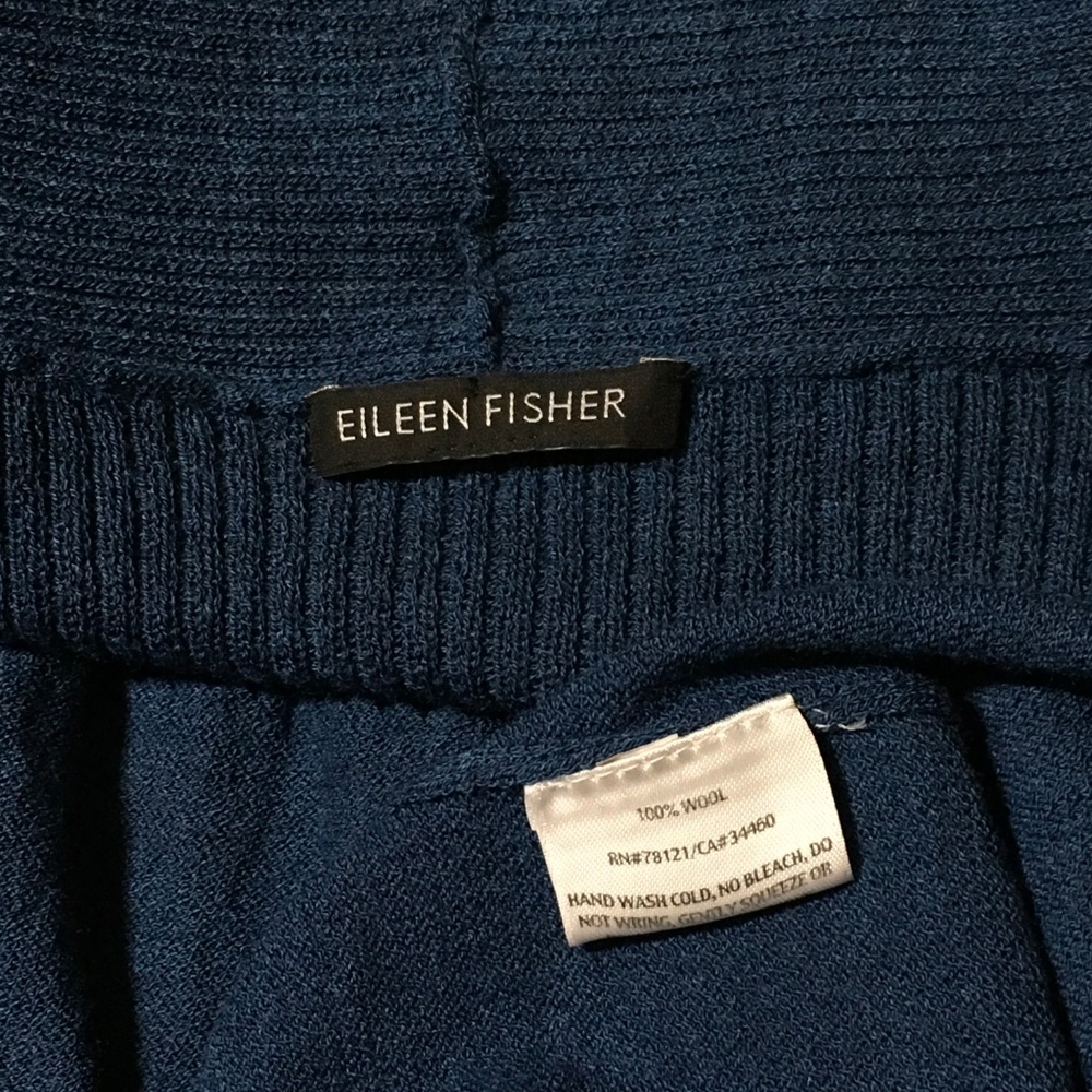 Eileen Fisher Cardigan Blue Wool Open Front NWOT - Picture 3 of 3